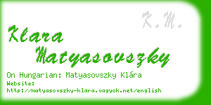 klara matyasovszky business card